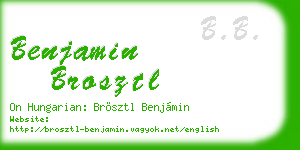benjamin brosztl business card