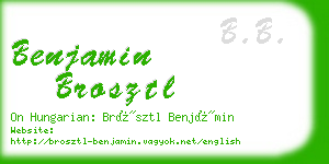 benjamin brosztl business card